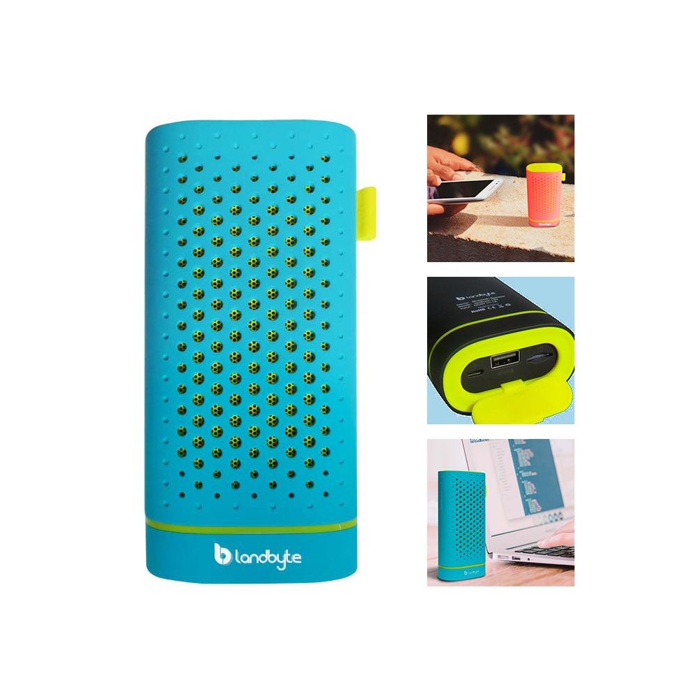 Parlante Inalámbrico Landbyte Bv120 - Bluetooth, Micro Sd, Powerbank Y Recargable En Color Negro