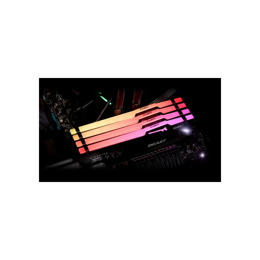 Memoria Kingston Fury Beast 16Gb Ddr5 5600Mhz Cl40 Rgb, 288-Pin, Compatible Con Xmp 3.0