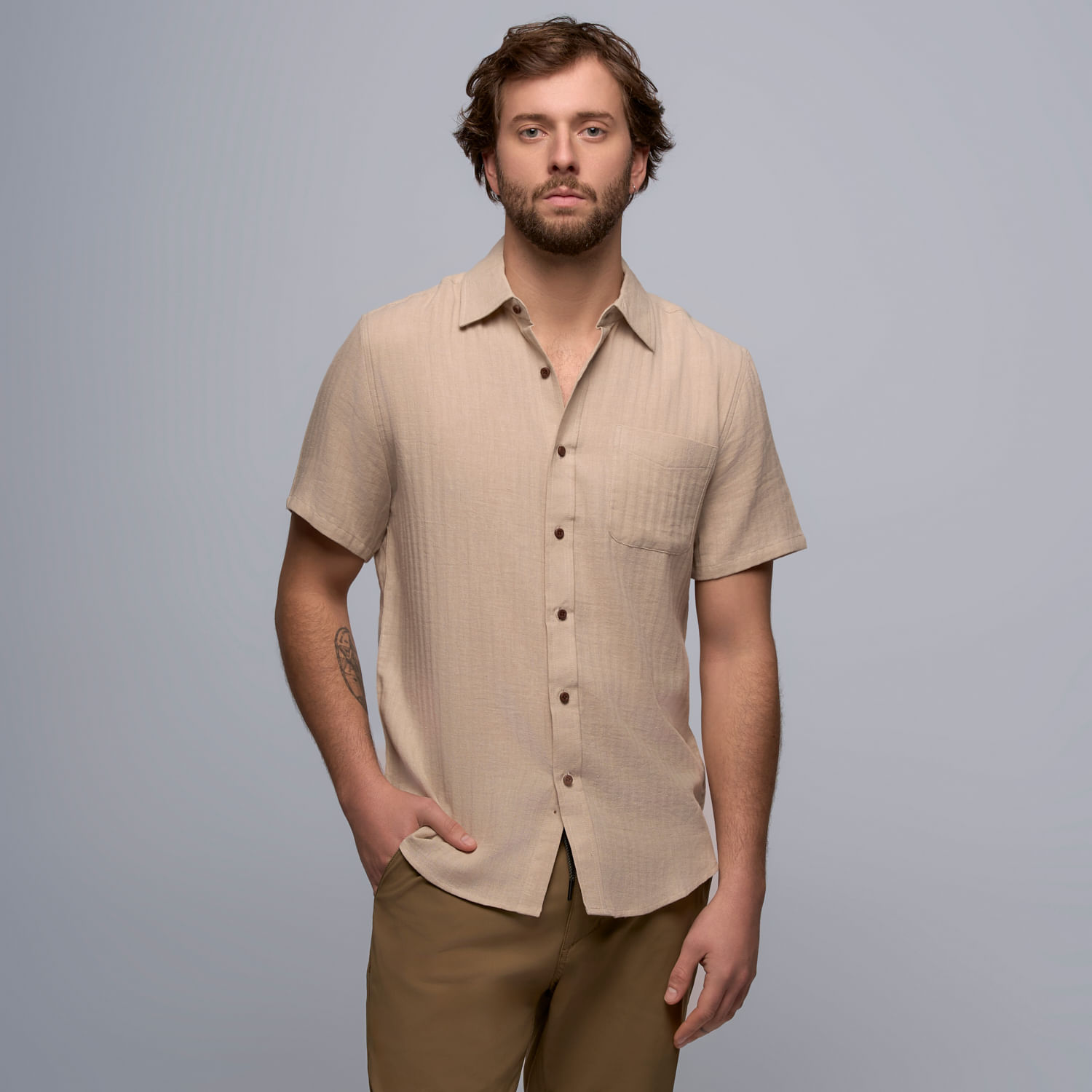 Camisa Hombre Aer Text Solid