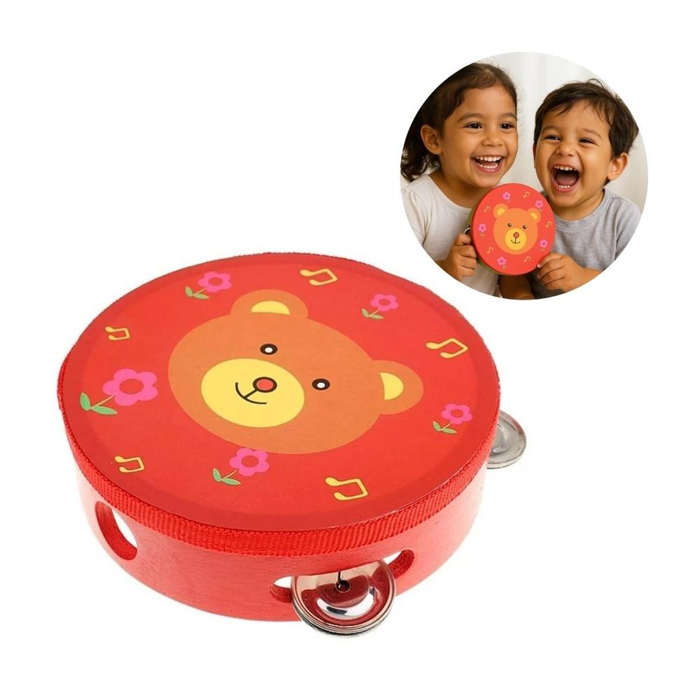 Pandereta Rojo Infantil 20 cm con diseño para niños Pandereta Rojo Infantil 20 cm con diseño para niños