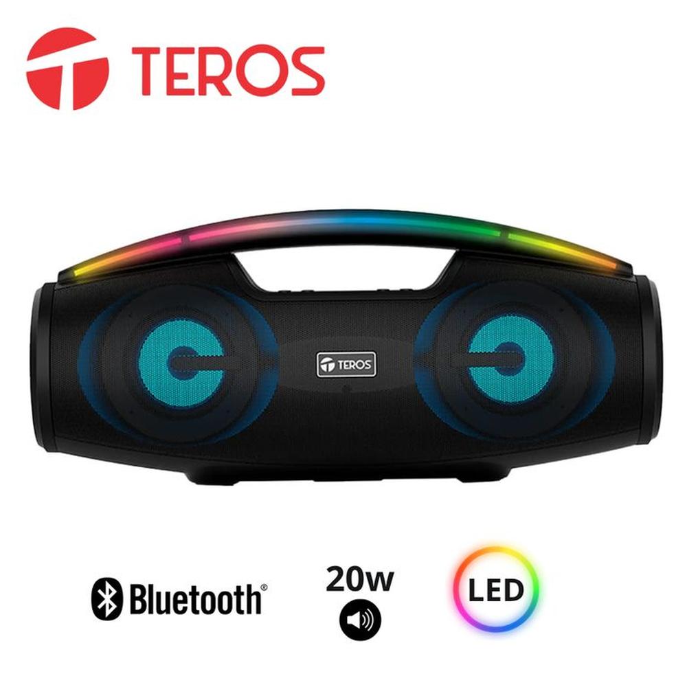 Parlante TEROS TE-6042N, bluetooth, 20 W (2 x 10 W), negro