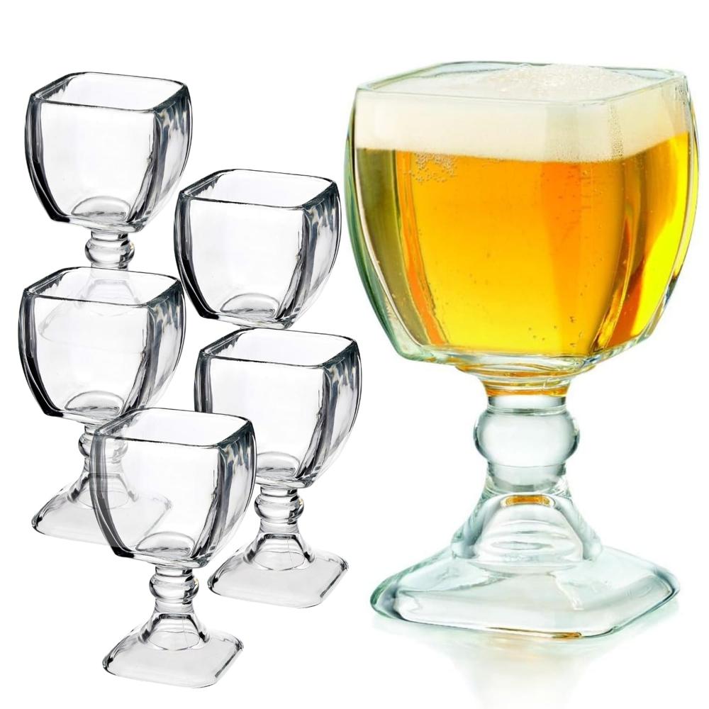 Copa Chabela Cuadrada 610ml, Set 6 Copa Crisa Suprema