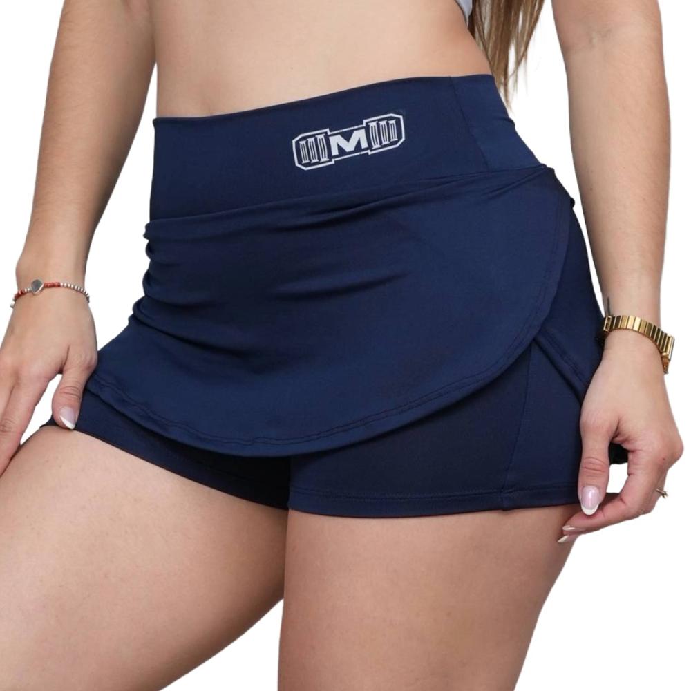 Short Falda Deportivo Muscle Museum Azul Acero para Mujer