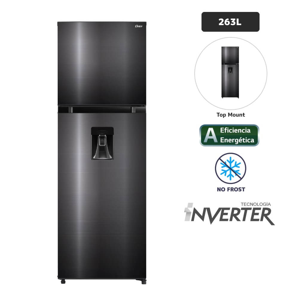 Refrigerador OSTER 263L No Frost OS-PNFMI0902BDI Negro