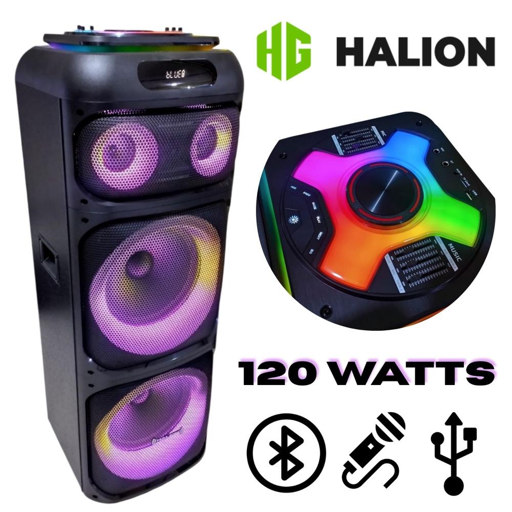Parlante Halion Monster HA-1242 2x12"" Bluetooth con Luces RGB y Alta Potencia