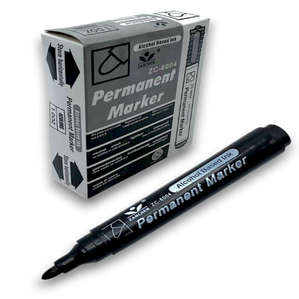 Plumon Marcador Permanente Negro Caja X 12 Unidades