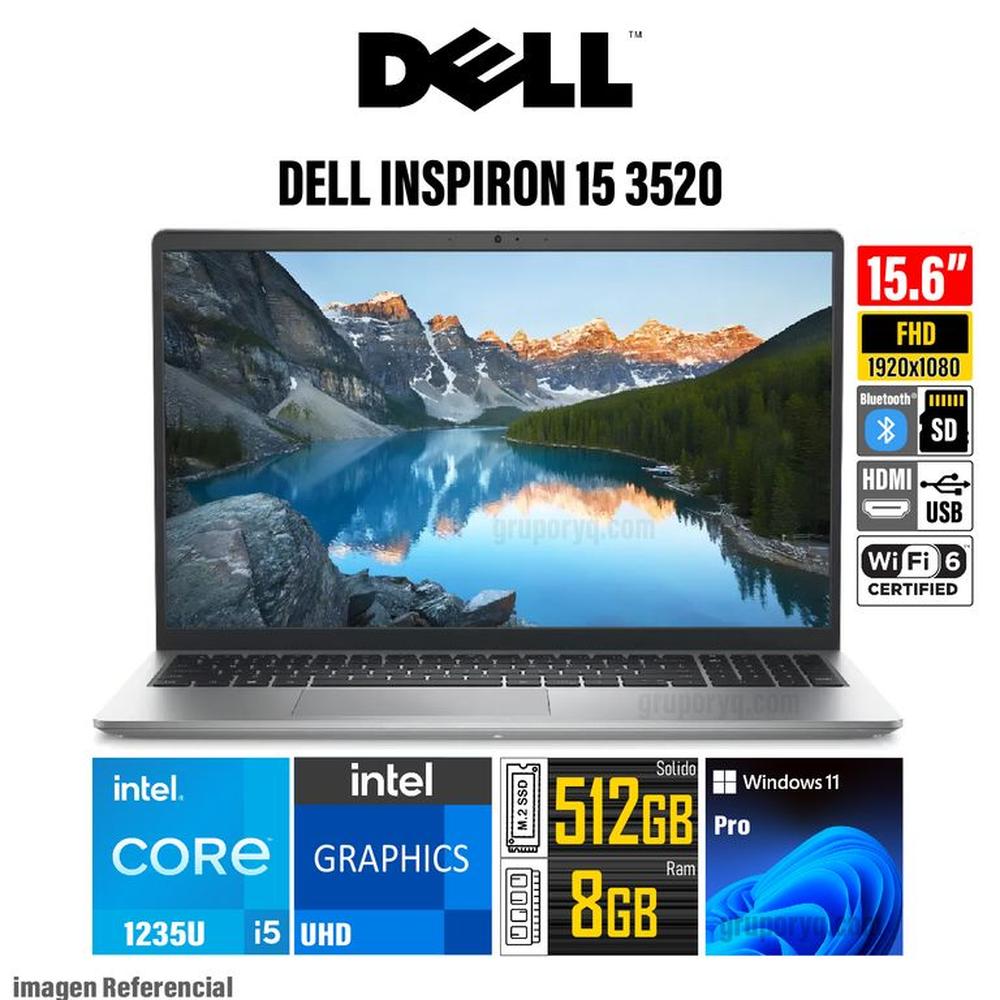 Laptop DELL INSPIRON 3520 Intel Core I5-1235U RAM 8GB SSD 512Gb Pantalla 15.6"" FHD Win11 Pro