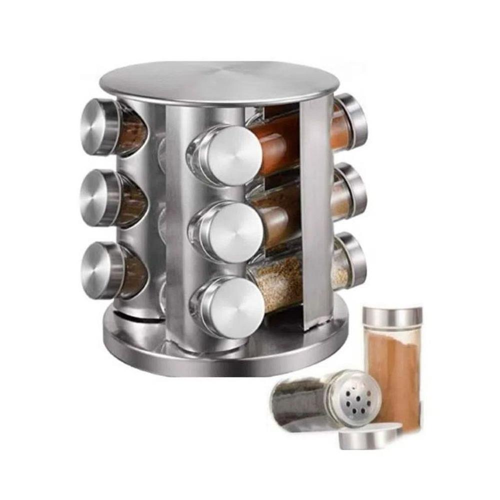 Condimentero Giratorio de 12 piezas de Acero