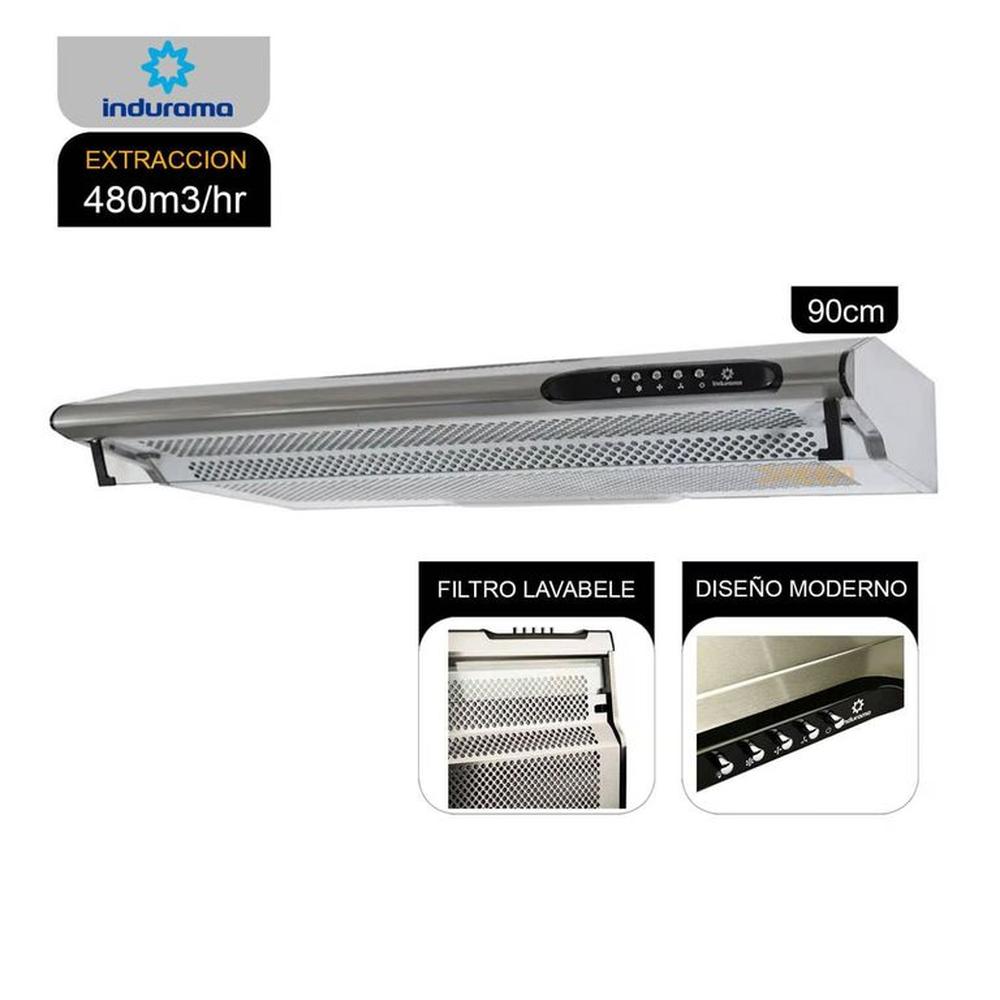 Campana Extractora Indurama CEI-902CRP 3 Velocidades Acero