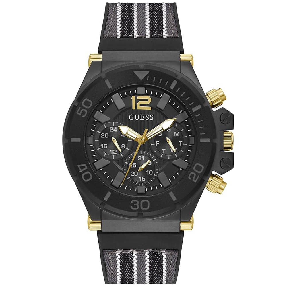 Reloj Guess Pilot GW0415G3 Multifuncional Acero Gunmetal Correa Silicona y Nylon