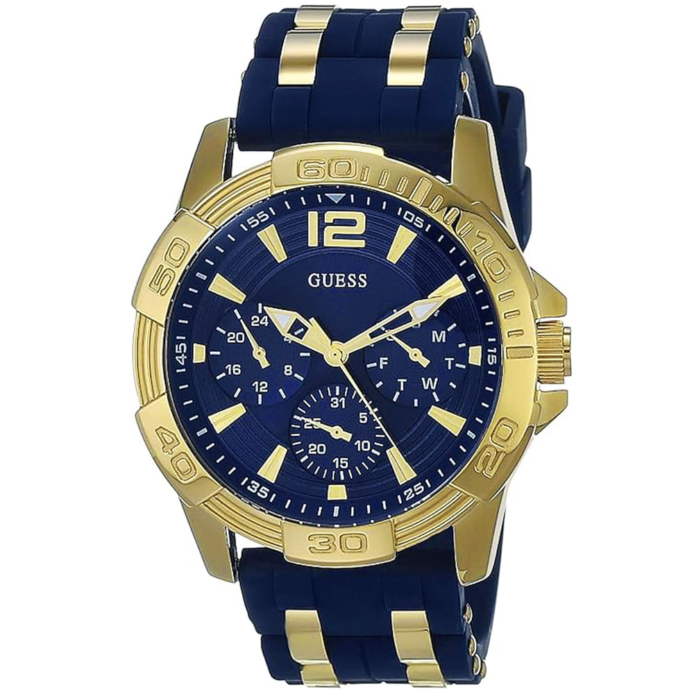 Reloj Guess Oasis U0366G6 Multifuncional Acero Dorado Correa de Silicona Azul