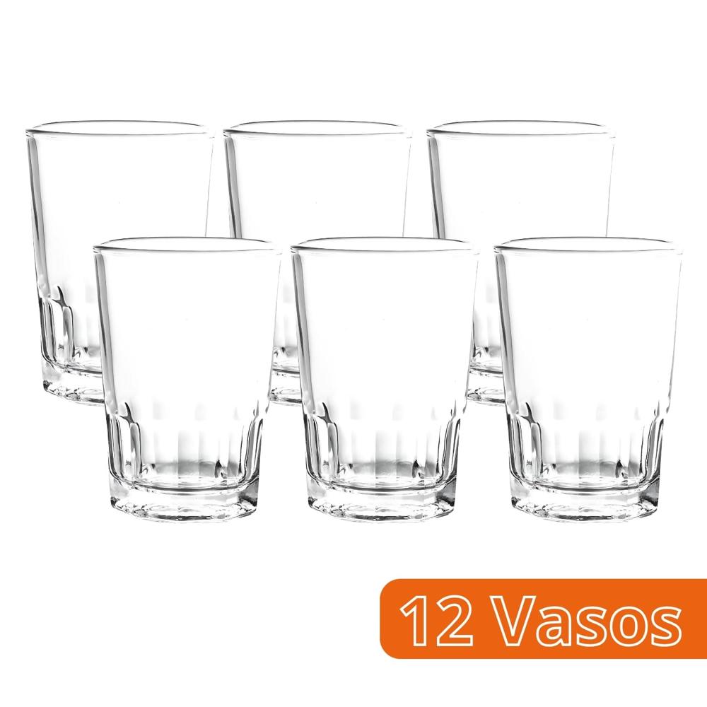 Vaso Cristar Nova Liso 7oz Vidrio Resistente Set 12 Vasos
