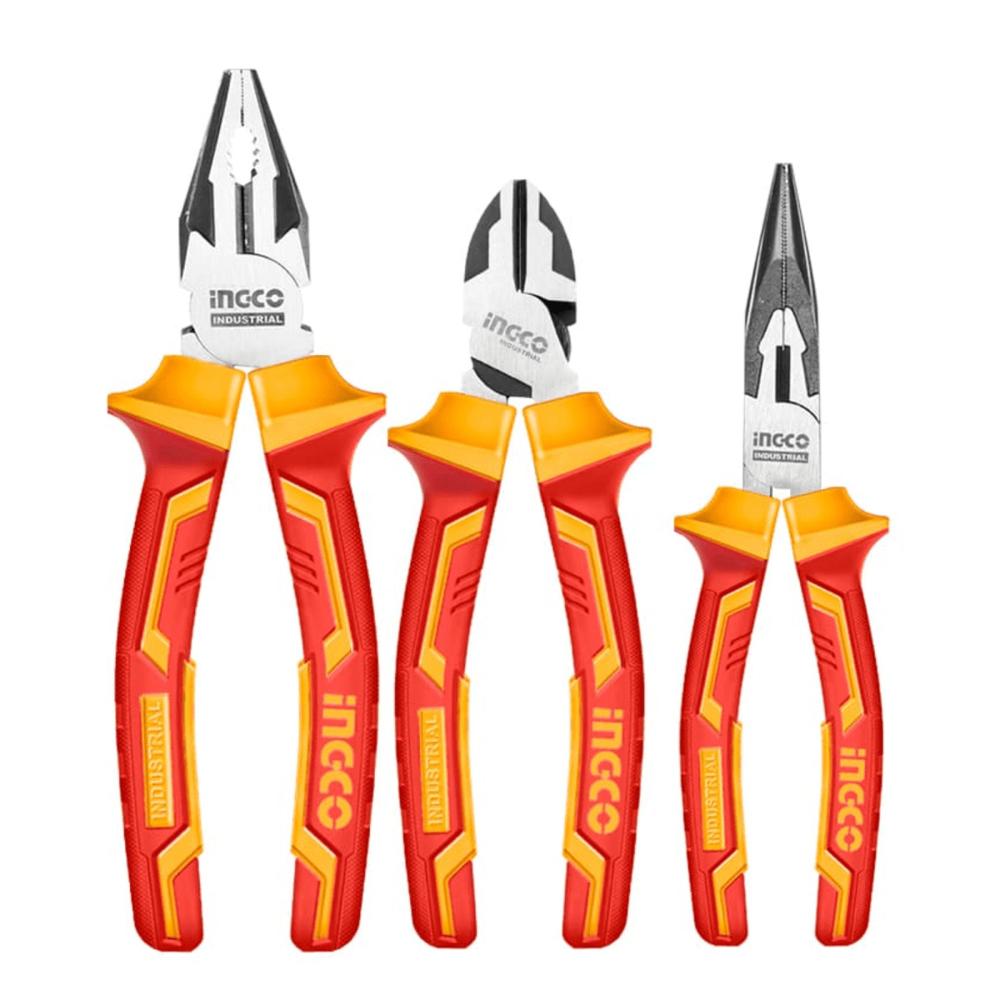 Juego de 3 alicates para electricista soporta 1000v Ingco HIKPS28318