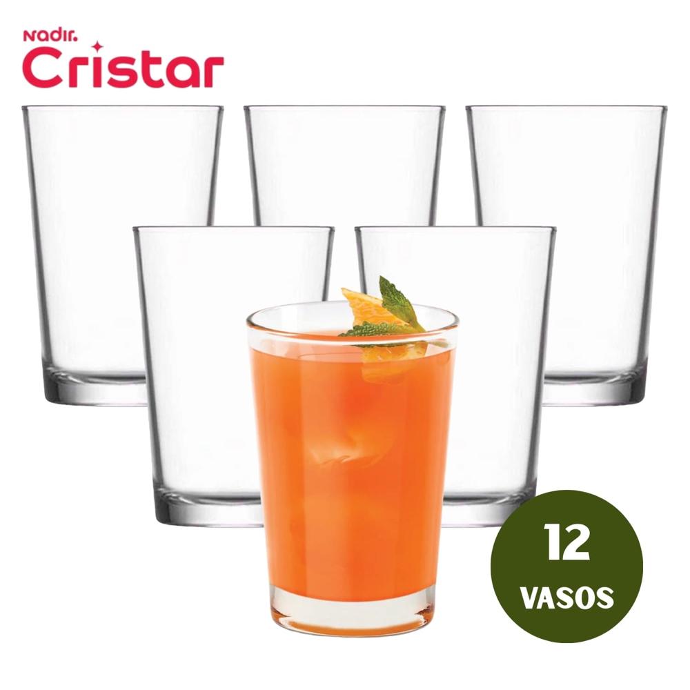 Vasos de Vidrio Cristar Herradura Liso 200ml Resistente Pack X12