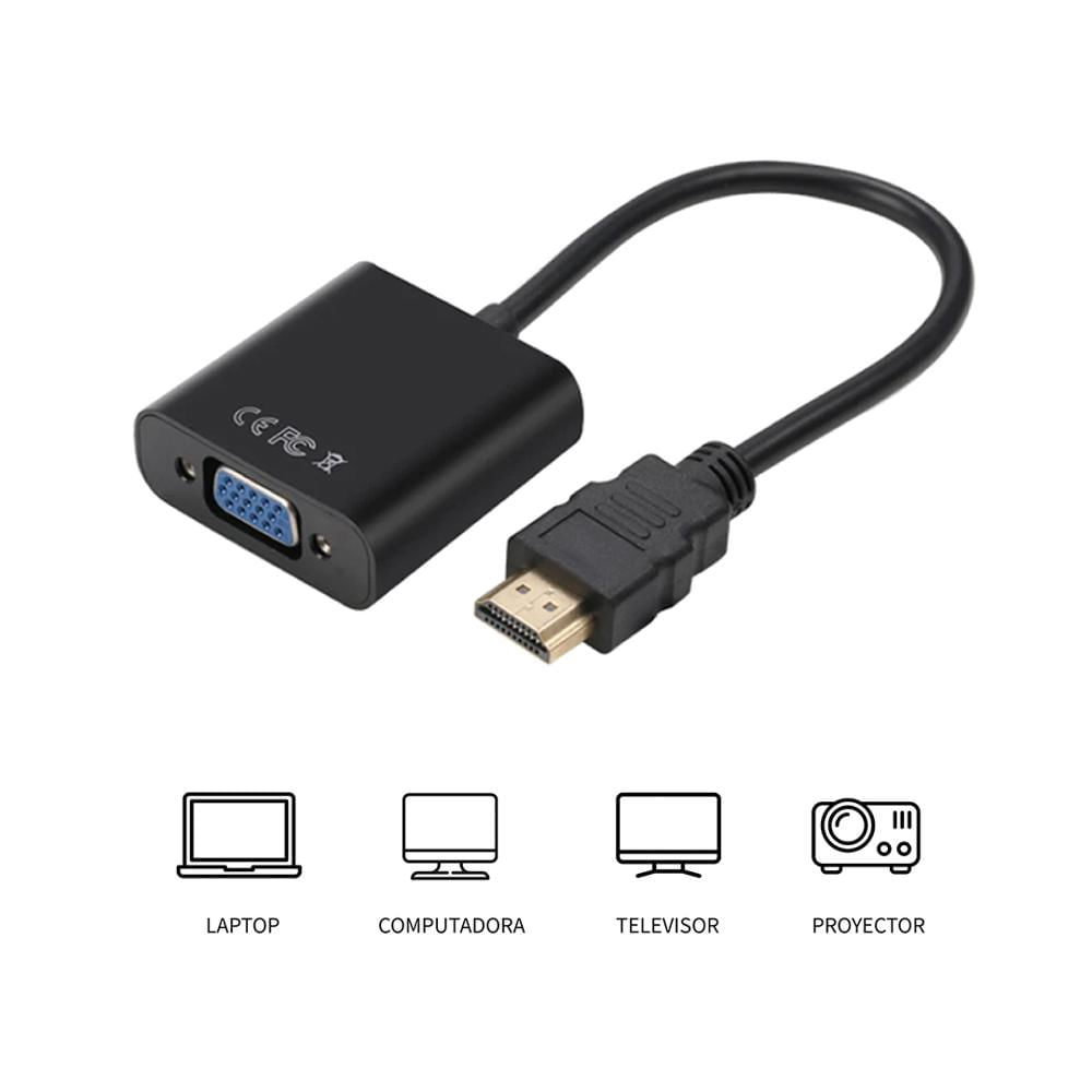 Adaptador HDMI a VGA negro - HDMI-TO-VGA