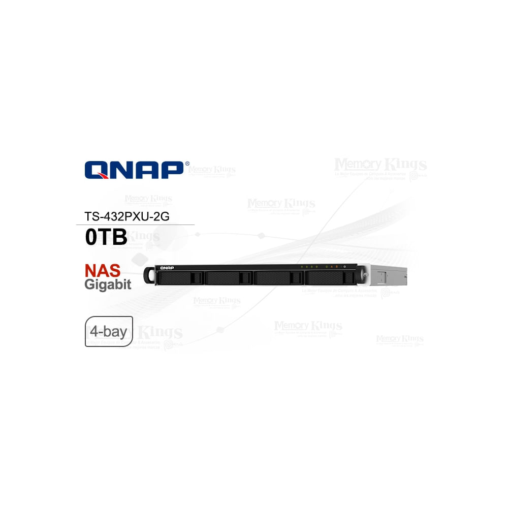 Almacenamiento NAS QNAP TS-432PXU-2G, 4 bahías, 0TB, ideal para red doméstica o de oficina
