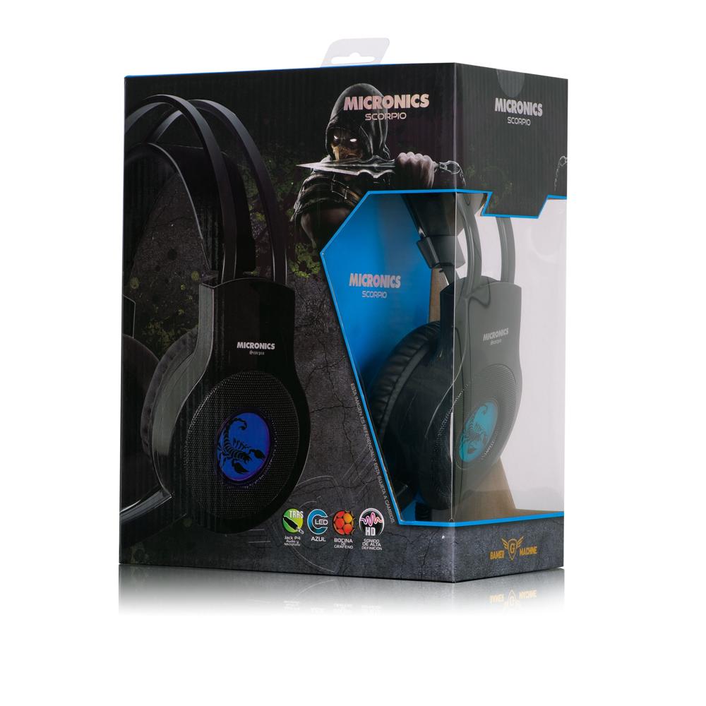 AUDIFONO GAMER MICRONICS MIC HG813 SCORPIO LED, VIBRADOR, PS4