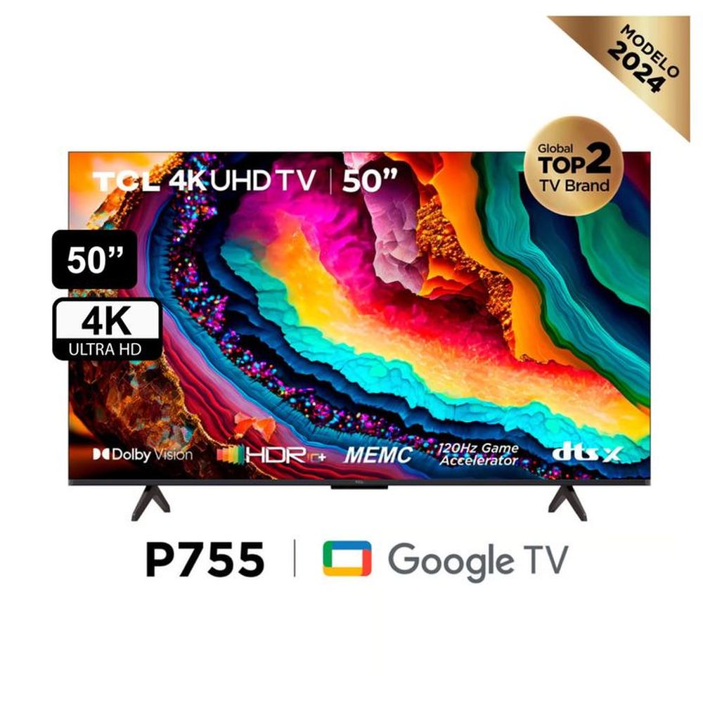 Televisor Smart TCL 50 UHD 4K 50P755 Nuevo Modelo - Negro