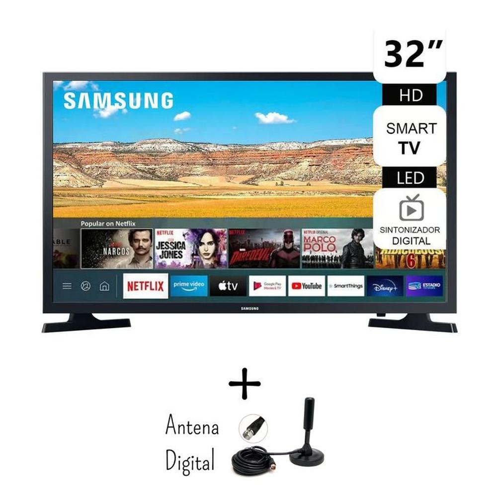 TELEVISOR SAMSUNG 32 HD SMART TV UN32T4202AGXPE + Antena
