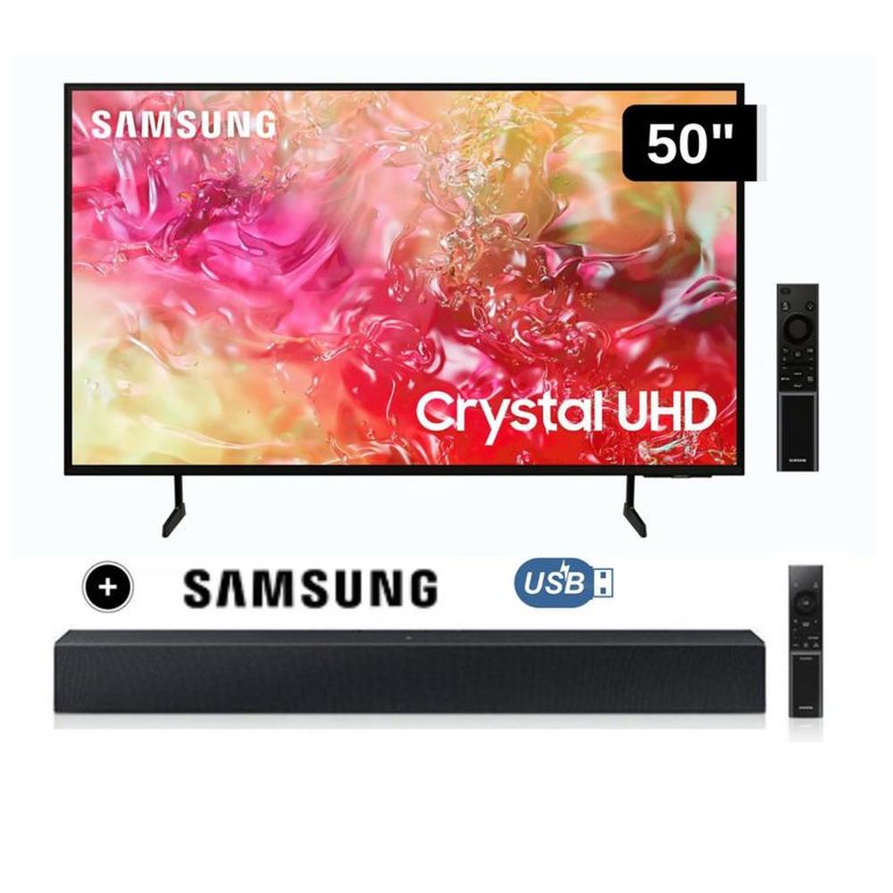 Televisor Samsung LED 50 Crystal UHD 4K 50DU7000 Tizen OS Smart TV + Soundbar HW C400