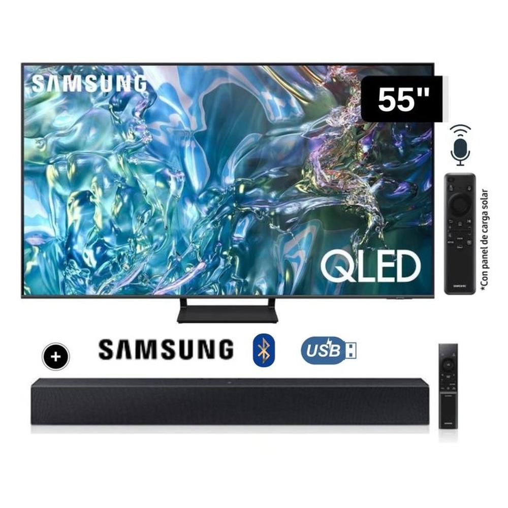 Televisor Samsung QLED Tizen OS Smart Tv 55 4K QN55Q65DAGXPE + Soundbar HW C400