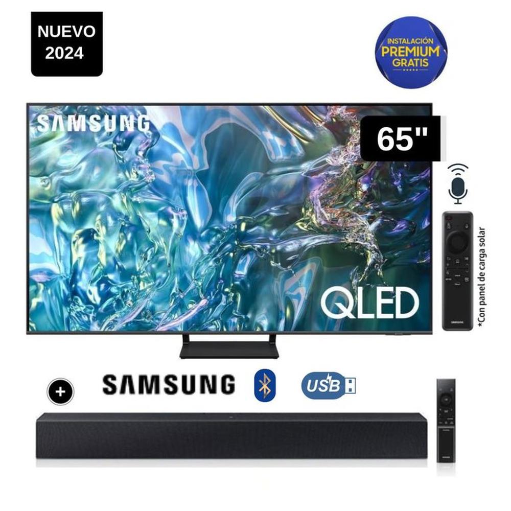 Televisor Samsung QLED Tizen OS Smart Tv 65 4K QN65Q65DAGXPE + Soundbar HW C400