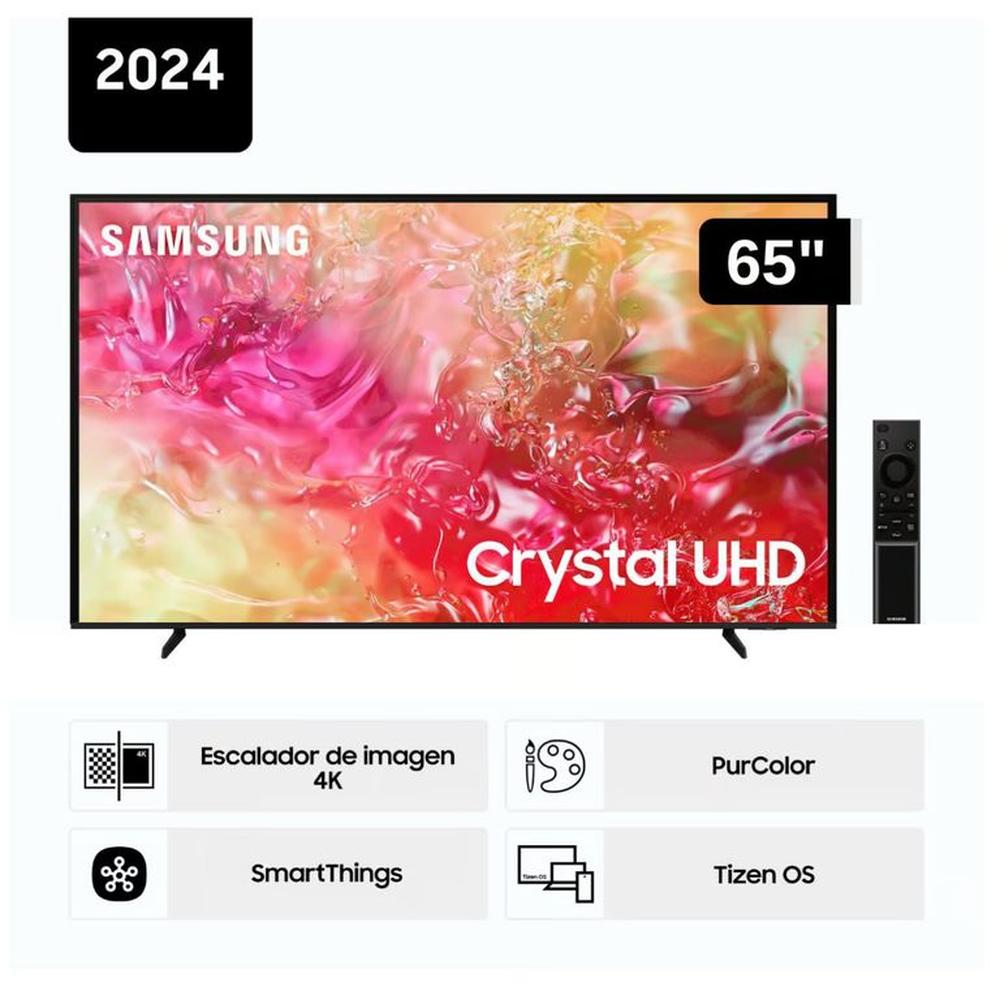 Televisor Samsung LED 65'' Crystal UHD 4K 65DU7000 Tizen OS Smart TV - Nuevo 2024