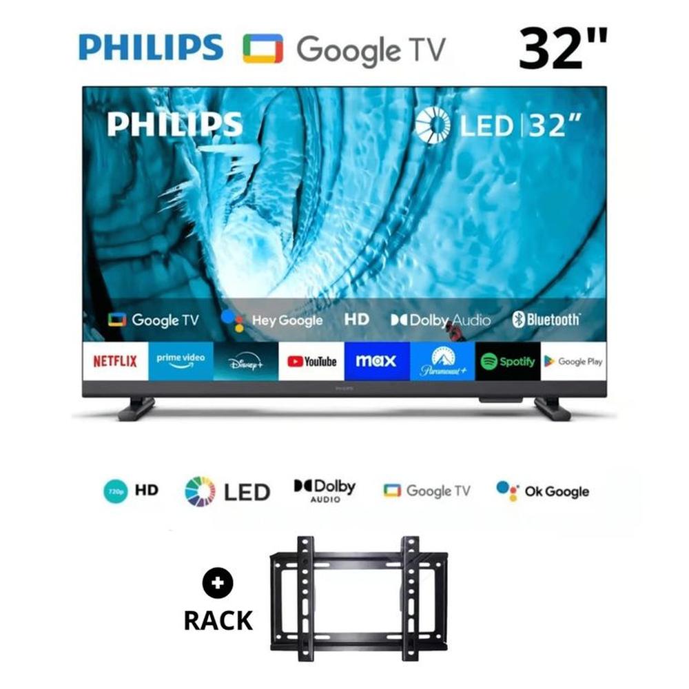 Televisor Smart PHILIPS HD 32 Google TV 32PHD6909 + rack