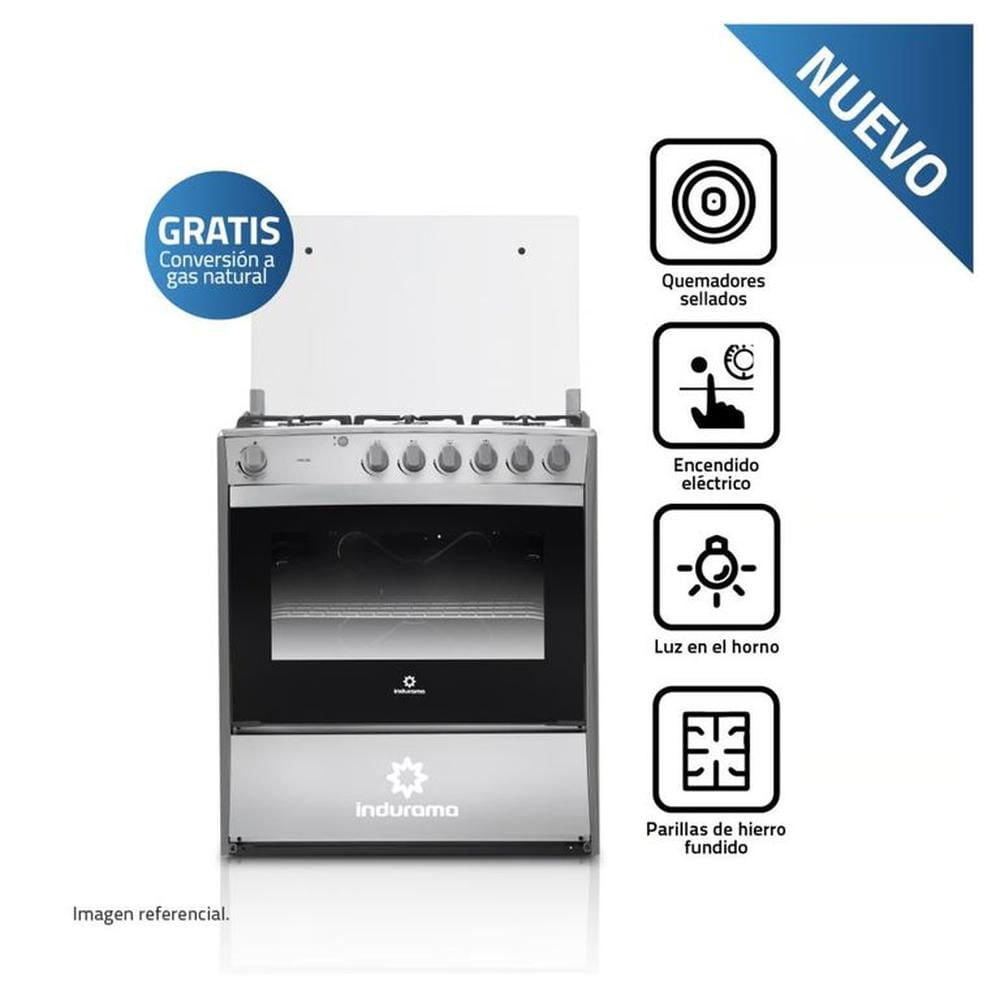 COCINA INDURAMA CATALUÑA 6 HORNILLAS CROMA