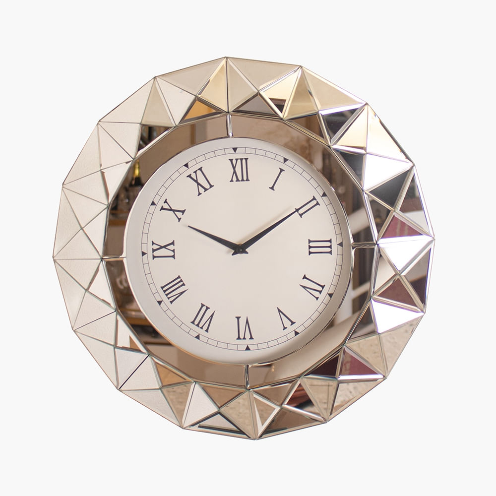 Reloj De Pared Redondo Moderno 50.5x50.5x5 Cm De Cristal Para Pared