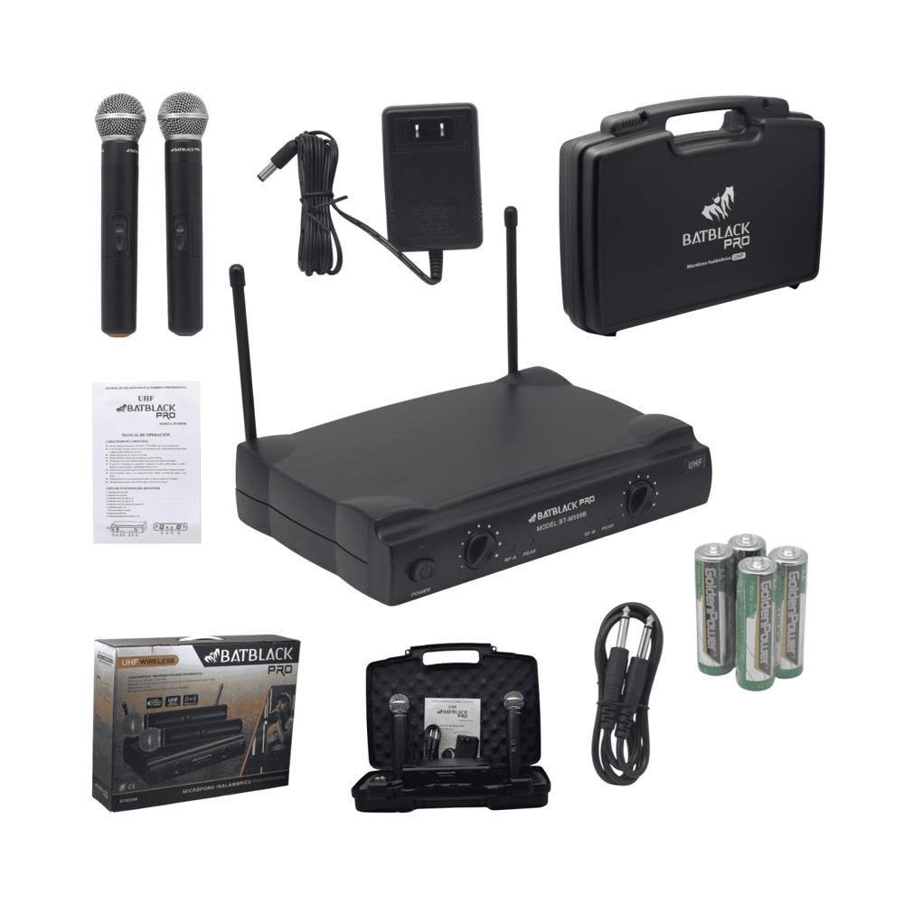 Micrófono Profesional Inalámbrico Doble UHD BT-M559B BATBLACK
