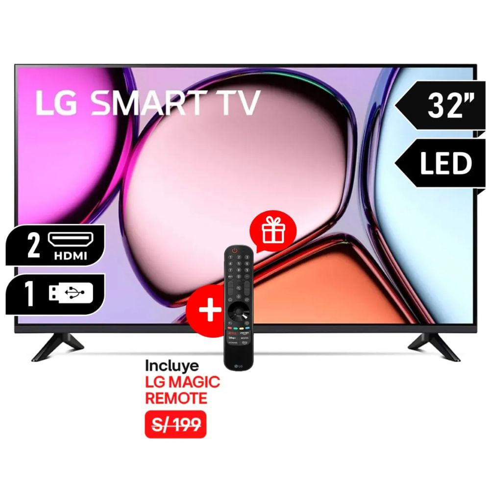Televisor LG HD 32"" 32LQ600BPSA Smart TV + Control Remoto Magic de TV