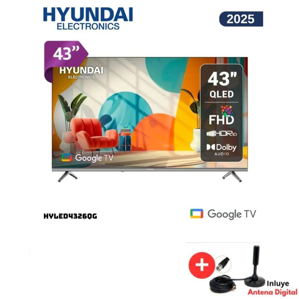 TELEVISOR SMART TV HYUNDAI QLED 43 HYLED4326QG + Antena Digital