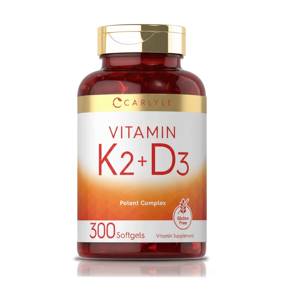 Vitamina K-2 con D-3 (300 Softgels) – Carlyle