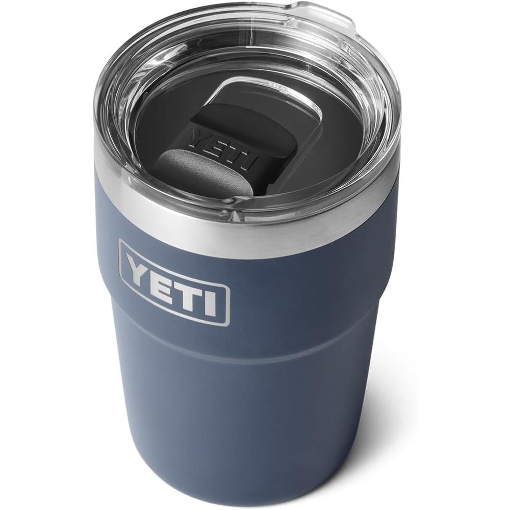 YETI Rambler Vaso de 16 oz de acero inoxidable con tapa MagSlider color azul marino