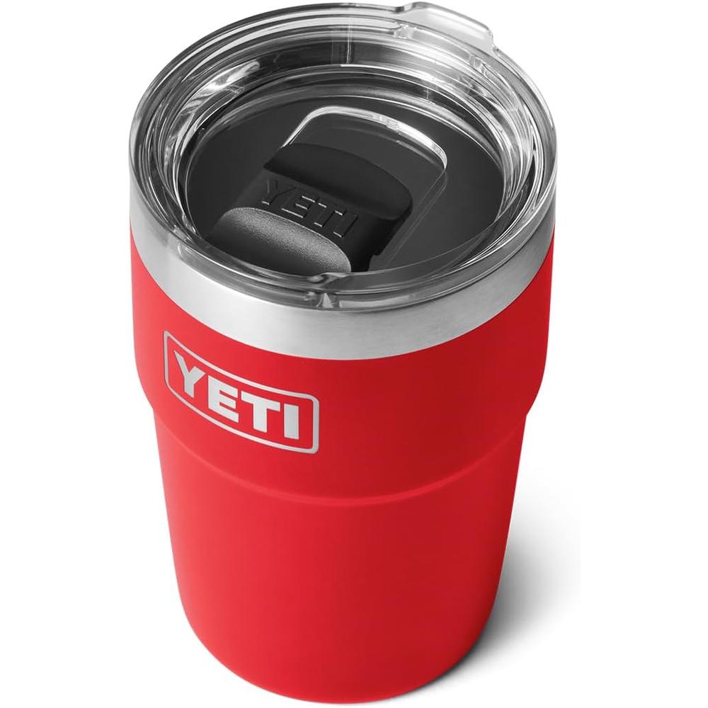 YETI Rambler Vaso de 16 oz de acero inoxidable con tapa MagSlider color rojo