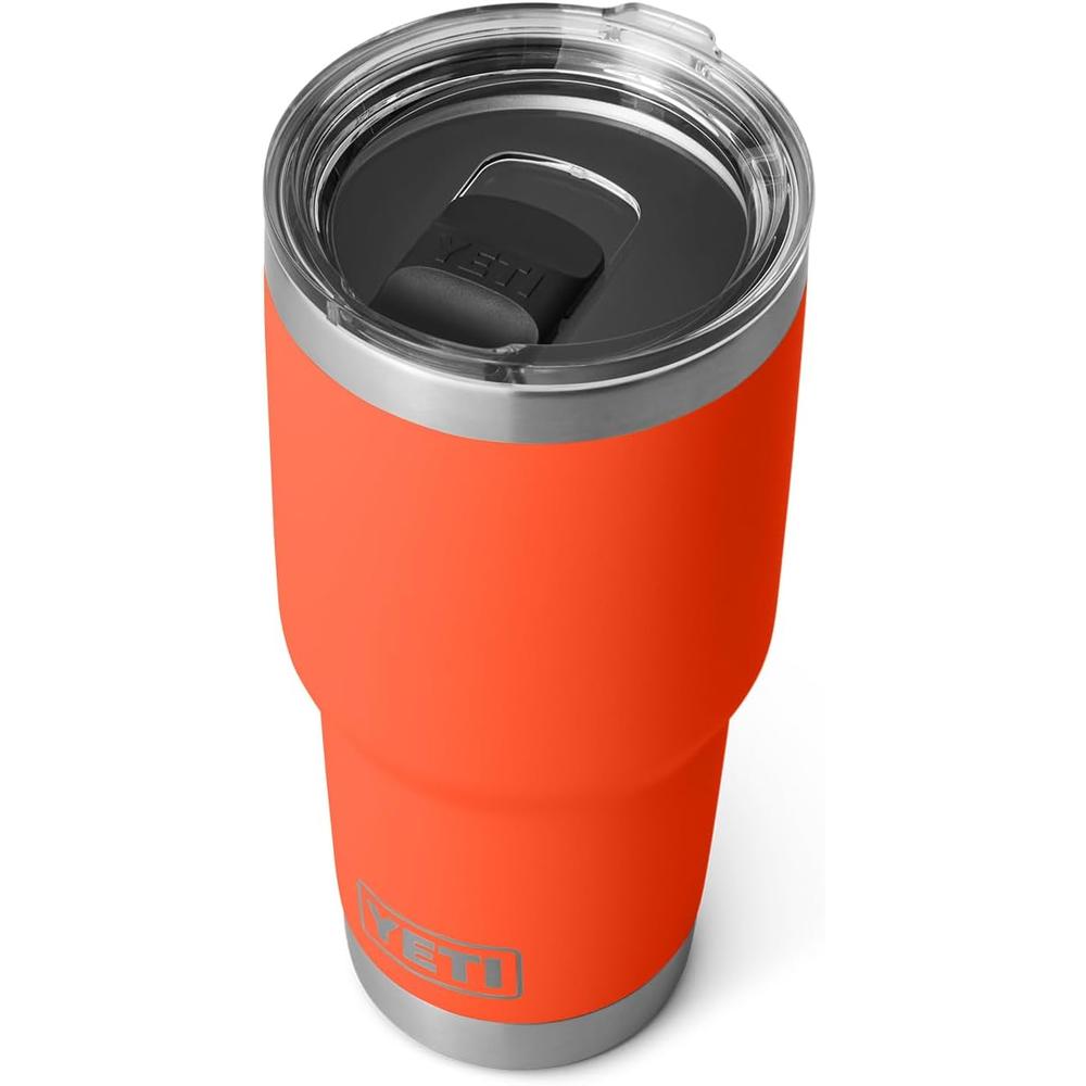 YETI Rambler Vaso de 30 oz de acero inoxidable y tapa MagSlider color naranja fuerte