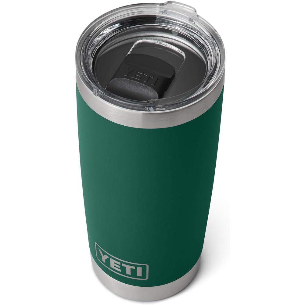 YETI Rambler Vaso de 20 oz de acero inoxidable con tapa MagSlider color verde oscuro