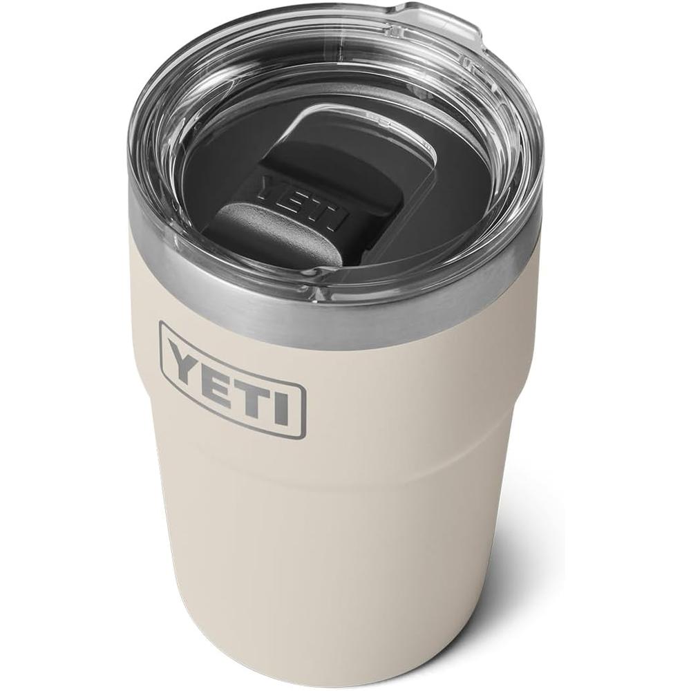 YETI Rambler Vaso de 16 oz de acero inoxidable con tapa MagSlider color crema