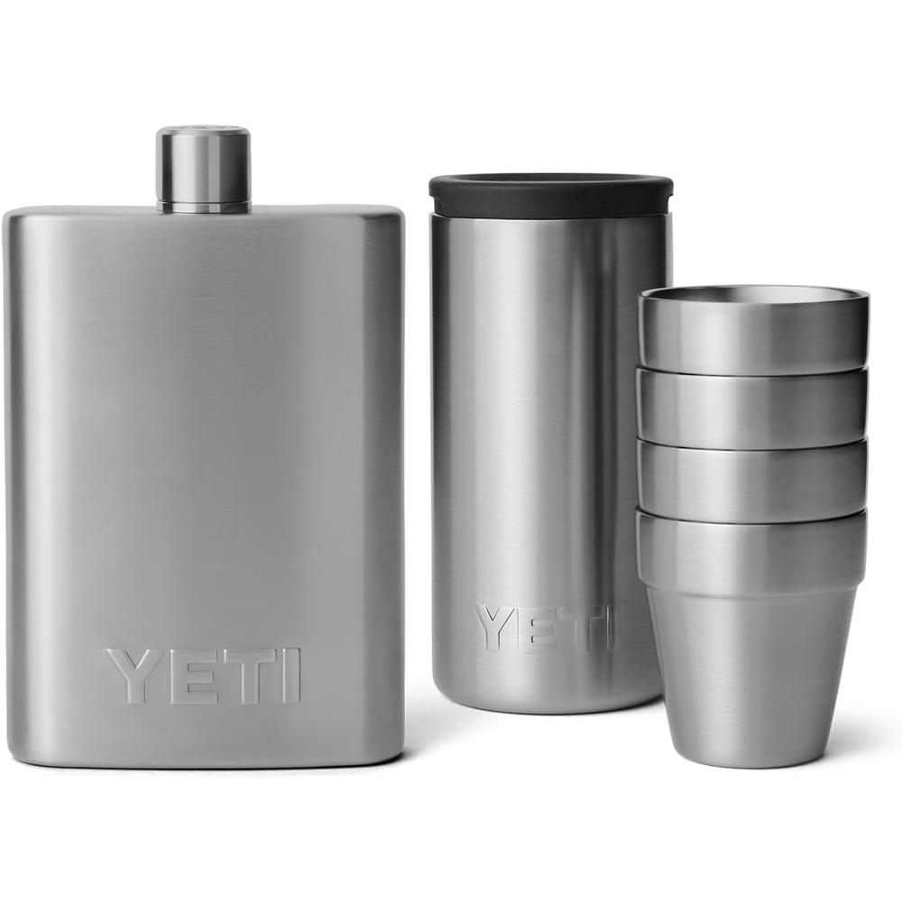 YETI Frasco de 7 oz con juego de vasos de shots a juego color acero