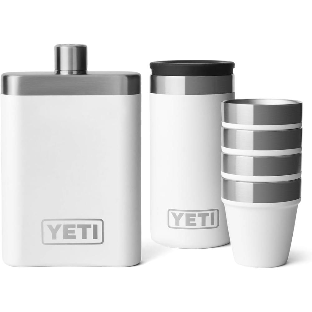 YETI Frasco de 7 oz con juego de vasos de shots a juego color blanco
