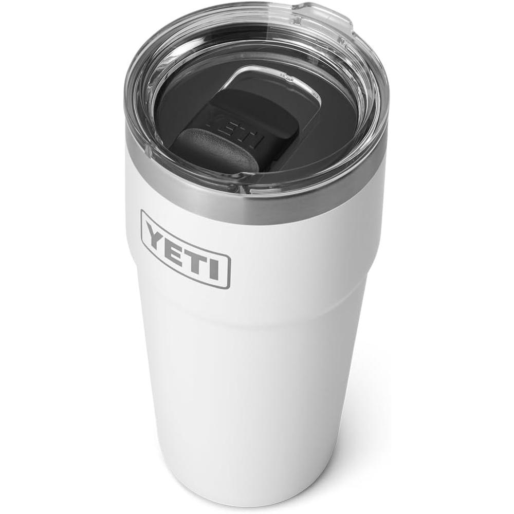 YETI Rambler Vaso de 20 oz de acero inoxidable y tapa MagSlider color blanco