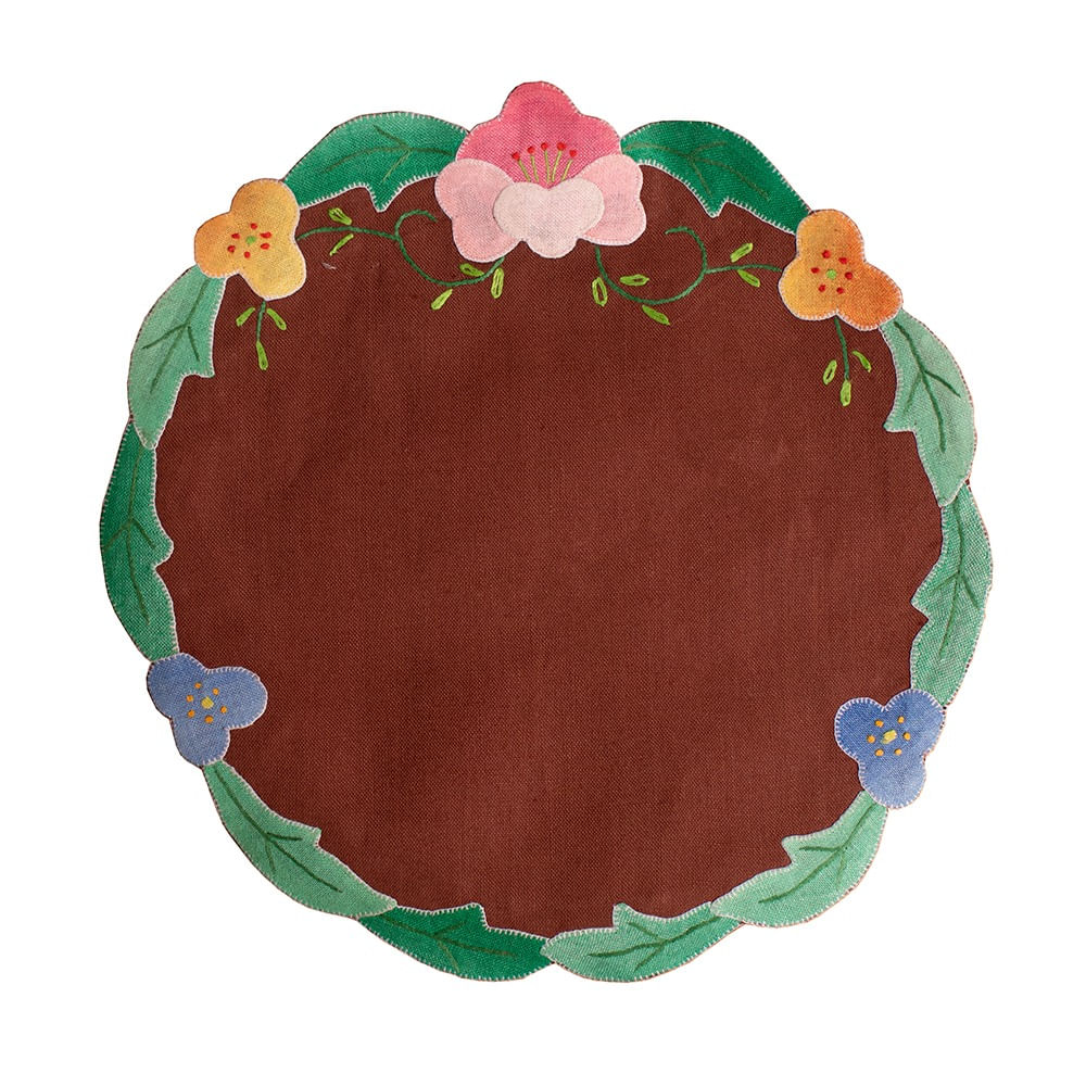 Tapete Redondo Algodón Marrón Panorama Hogar