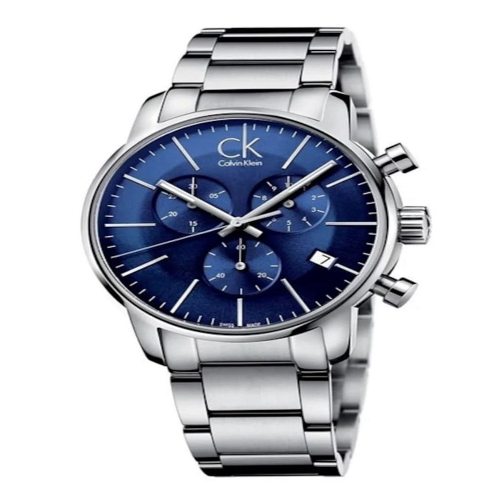 RELOJ CALVIN KLEIN ACERO CRONOGRAFO FONDO AZUL