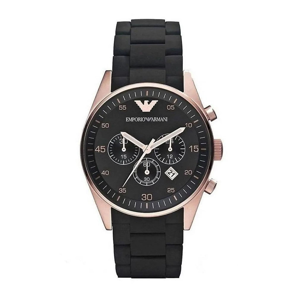 RELOJ EMPORIO ARMANI ORO ROSA CORREA SILICONA CON ACERO INOXIDABLE