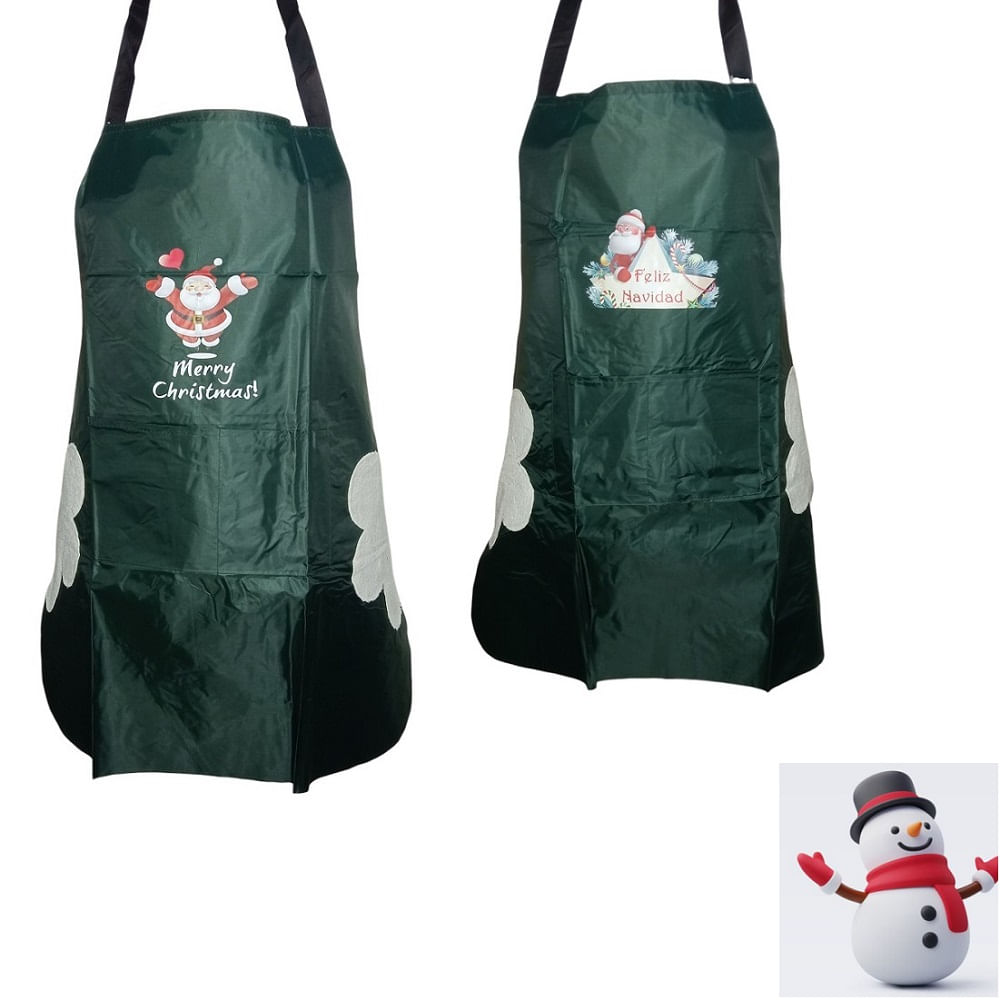 Mandil Delantal de Cocina Navideno Verde