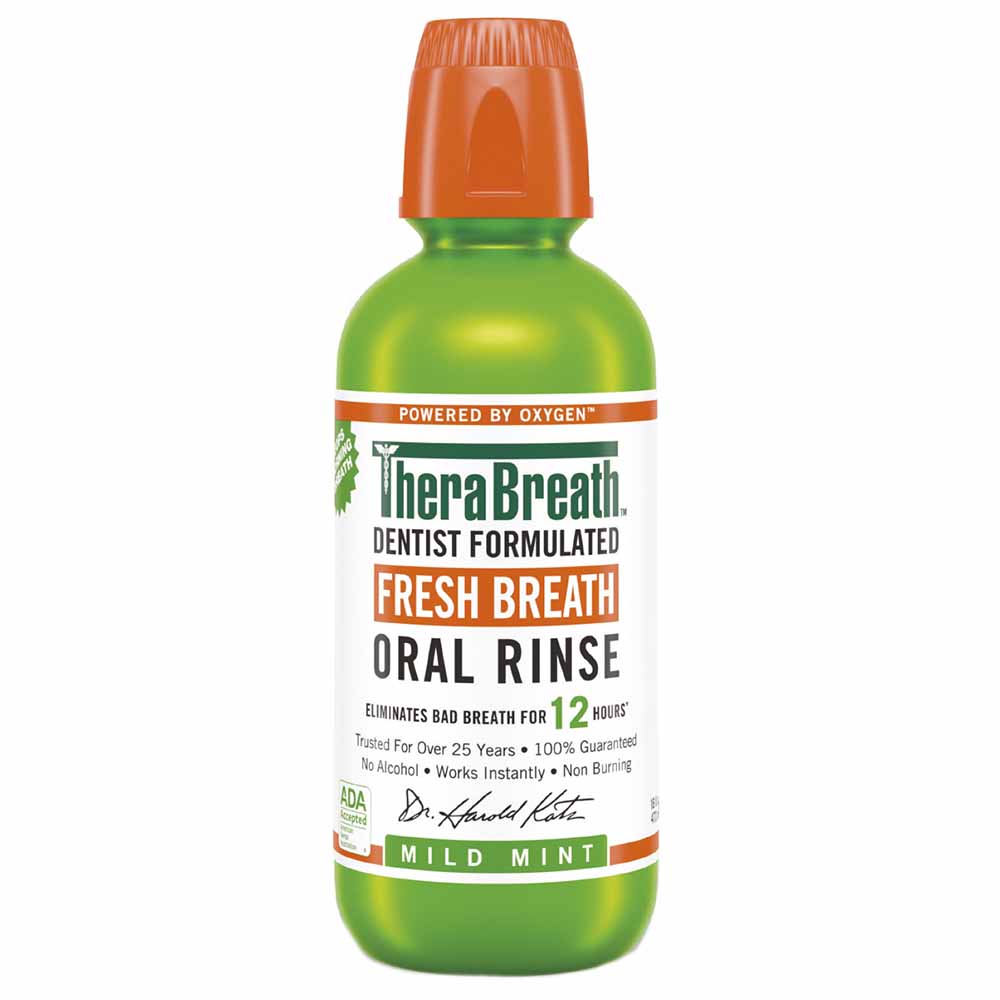 Enjuague Bucal THERA BREATH Wild Mint sin Alcohol Frasco 473ml