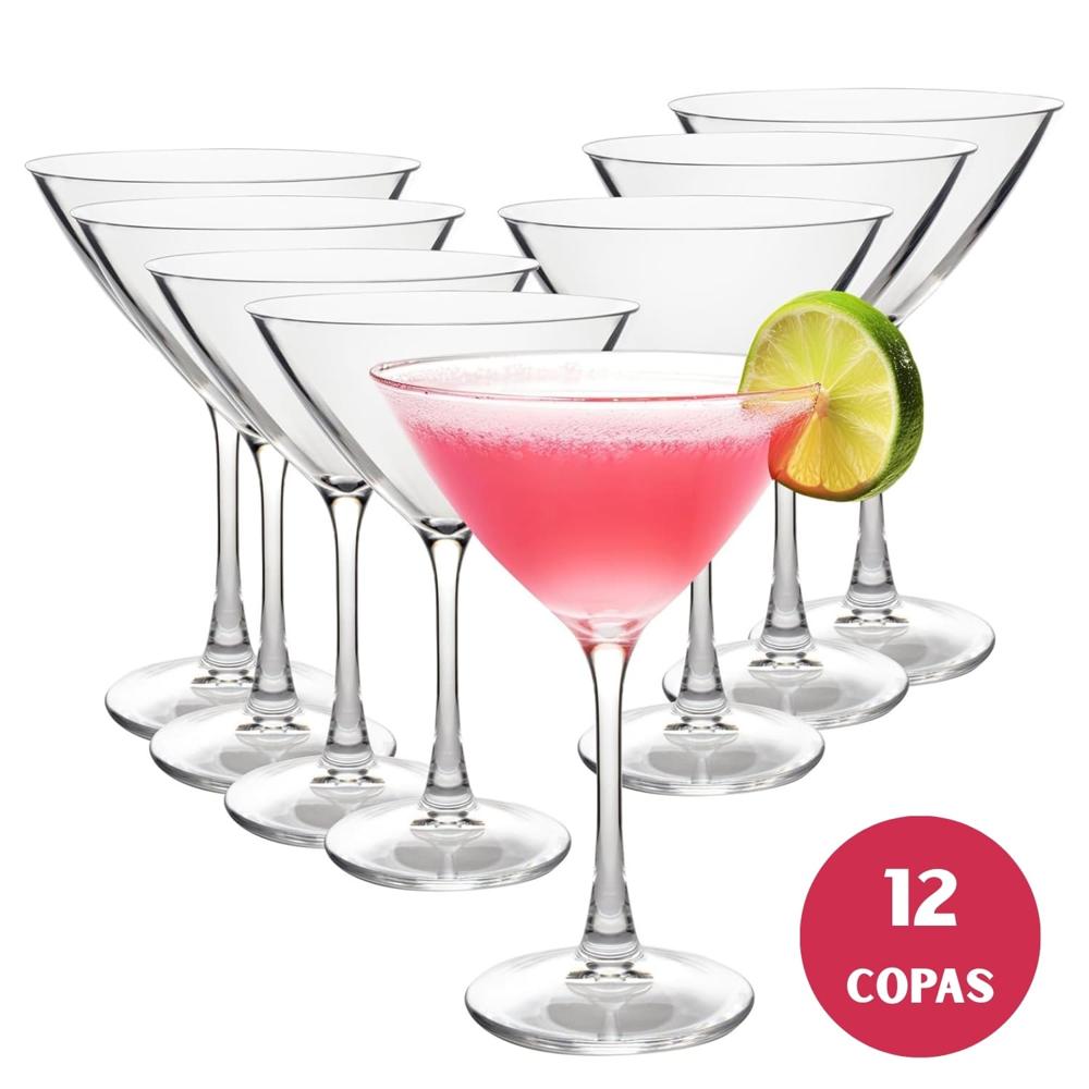 Copas Martini de Vidrio 100ml Elegantes Cócteles Gourmet X12