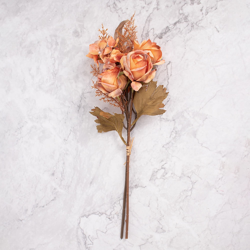 Pack de 2 Ramos Rosas Artificiales Naranja