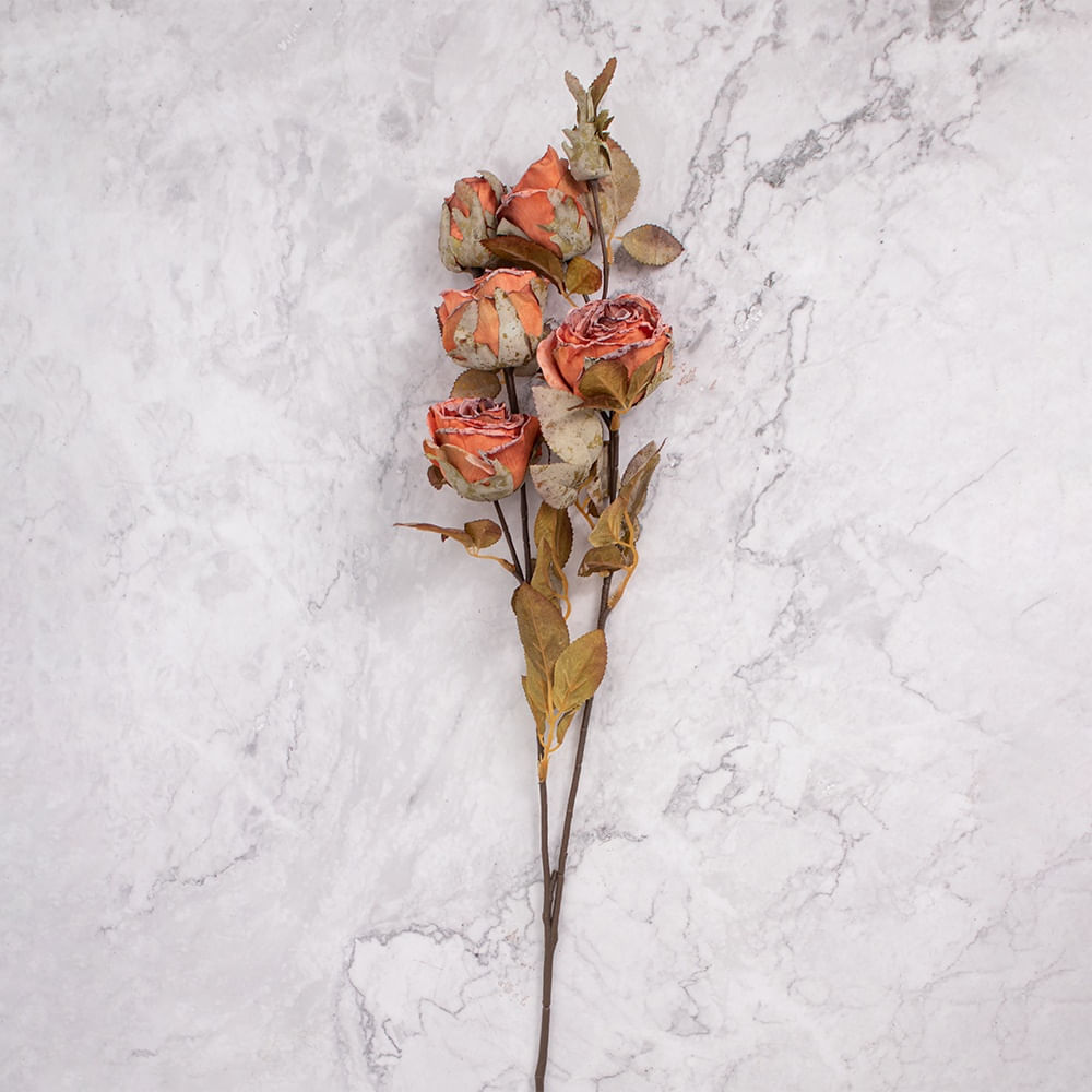 Rosa en Vara en Pack de 2 Naranja Panorama Hogar